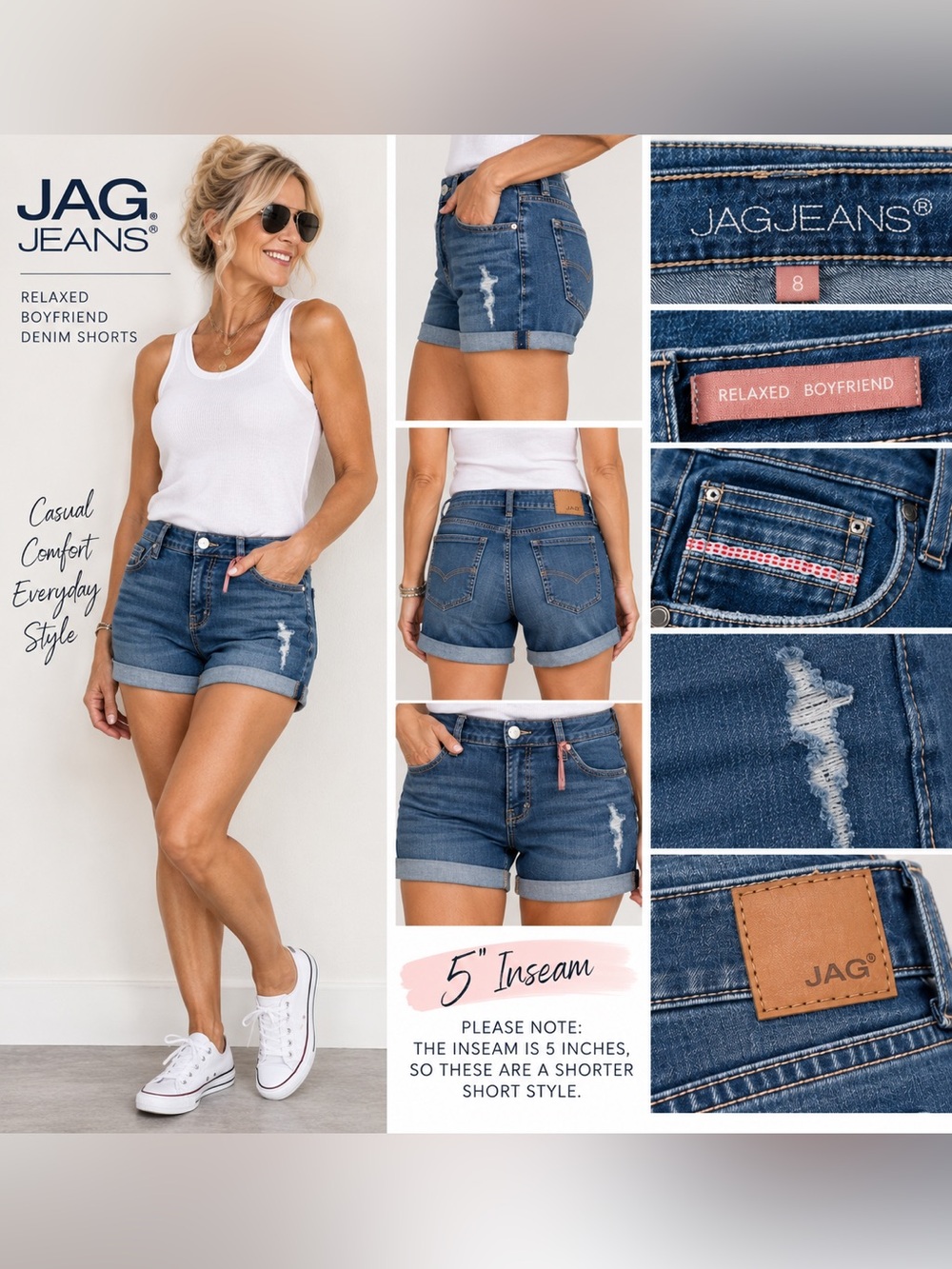 JAG Relaxed Boyfriend Denim Shorts